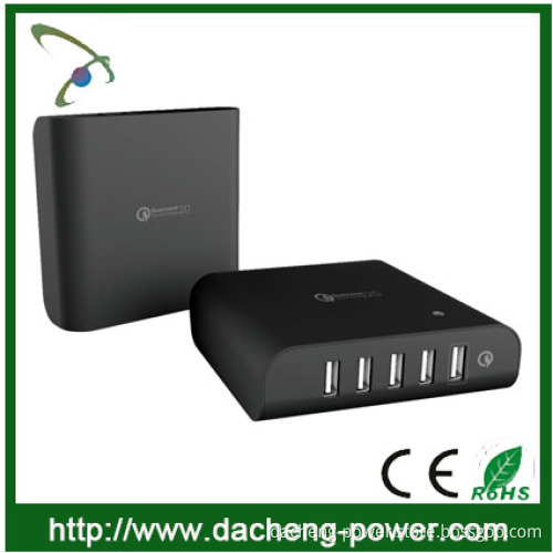 QC2.0 quick charger portable usb charger output 5v/9v/12v with Five-Ports 40W